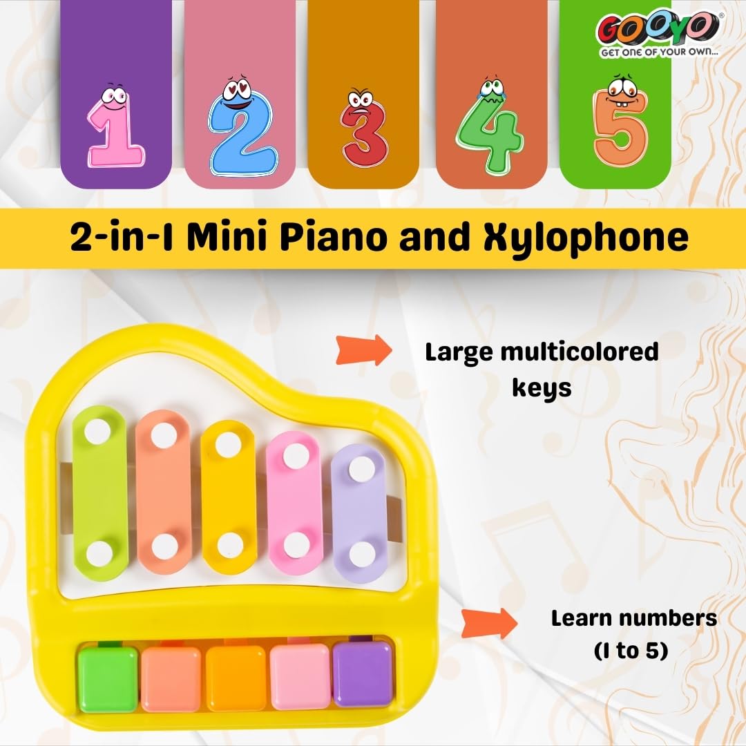 2 in 1 Kids Hand Knock Piano multi color