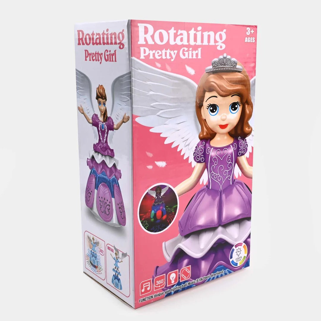 Princess Toys Fashion Dancing Doll Rotation Walking With Light Music