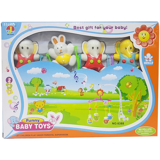Cute Animals - Musical Baby Cot Mobile Hanging