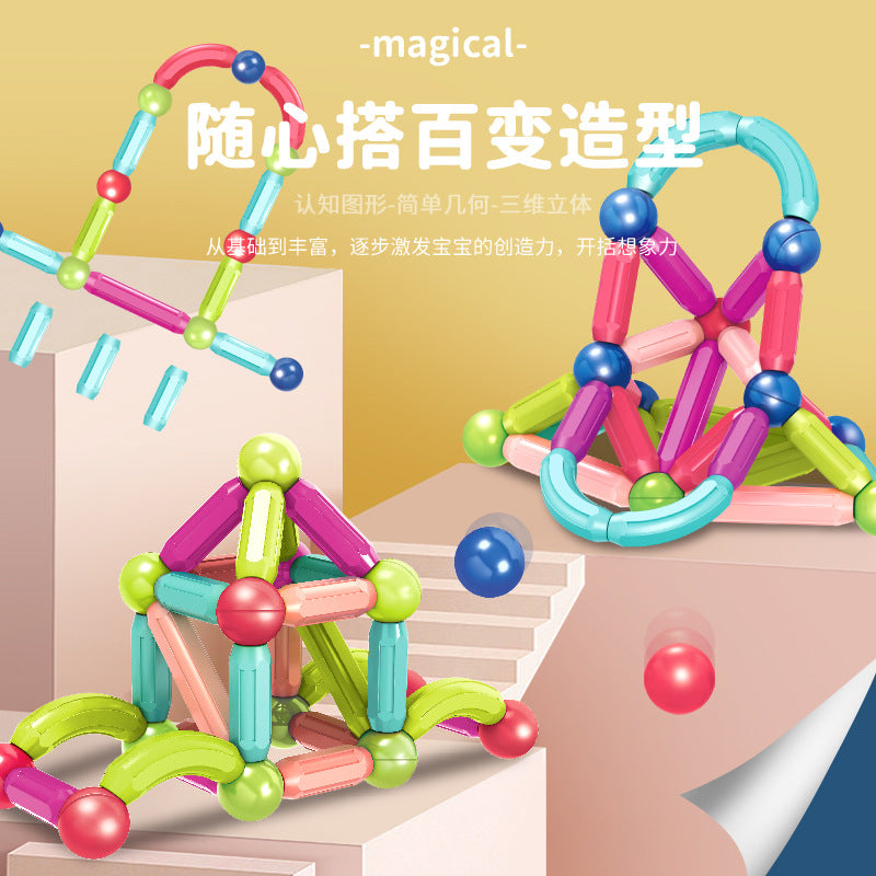 3D Magnetic Balls And Rods Set Buildings Block Magnets