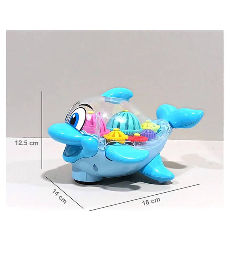 Musical Gear Dolphin Toy for Kids with Flashing Lights