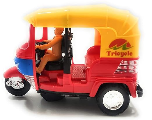 Tricycle Auto Rickshaw Toys with Attractive Light Sound Battery Operated
