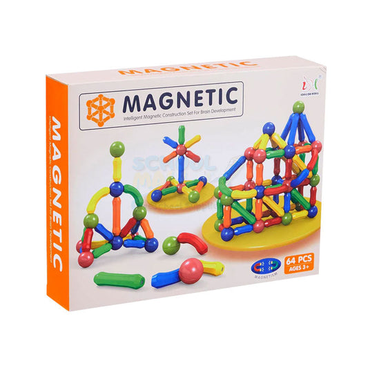 64 PCS Magnetic Blocks Set Toy Magnetic Bar Constructor Building Blocks