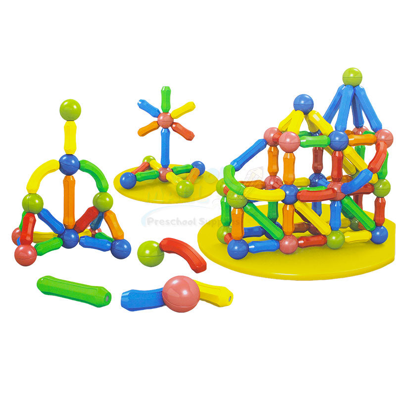 64 PCS Magnetic Blocks Set Toy Magnetic Bar Constructor Building Blocks
