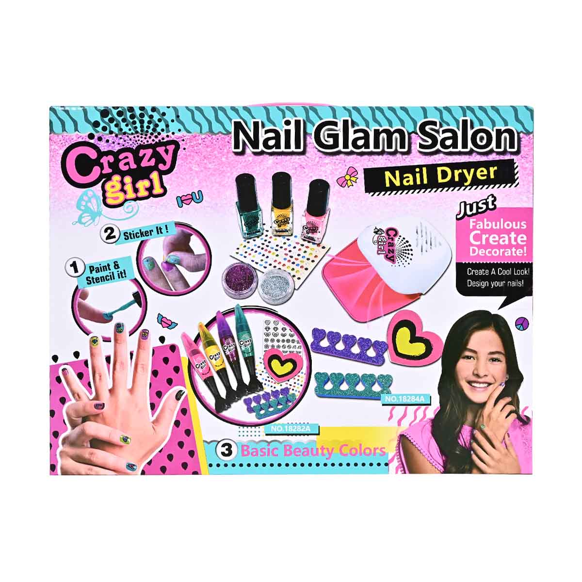 Nail Glam Salon Nail Dryer | 2in1 Nail Paint & Sticker Kit
