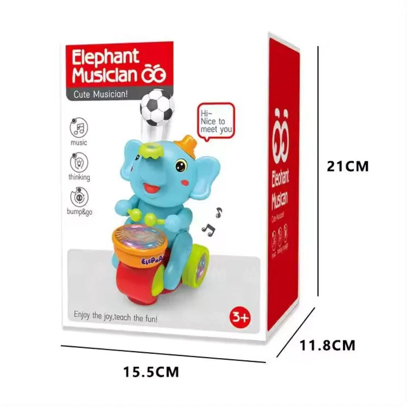 Children Elephant Musical Interactive Toy Electric with Lights Sounds Drumming Levitating Ball