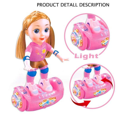 Musical Doll on Balance Car with Light and Music