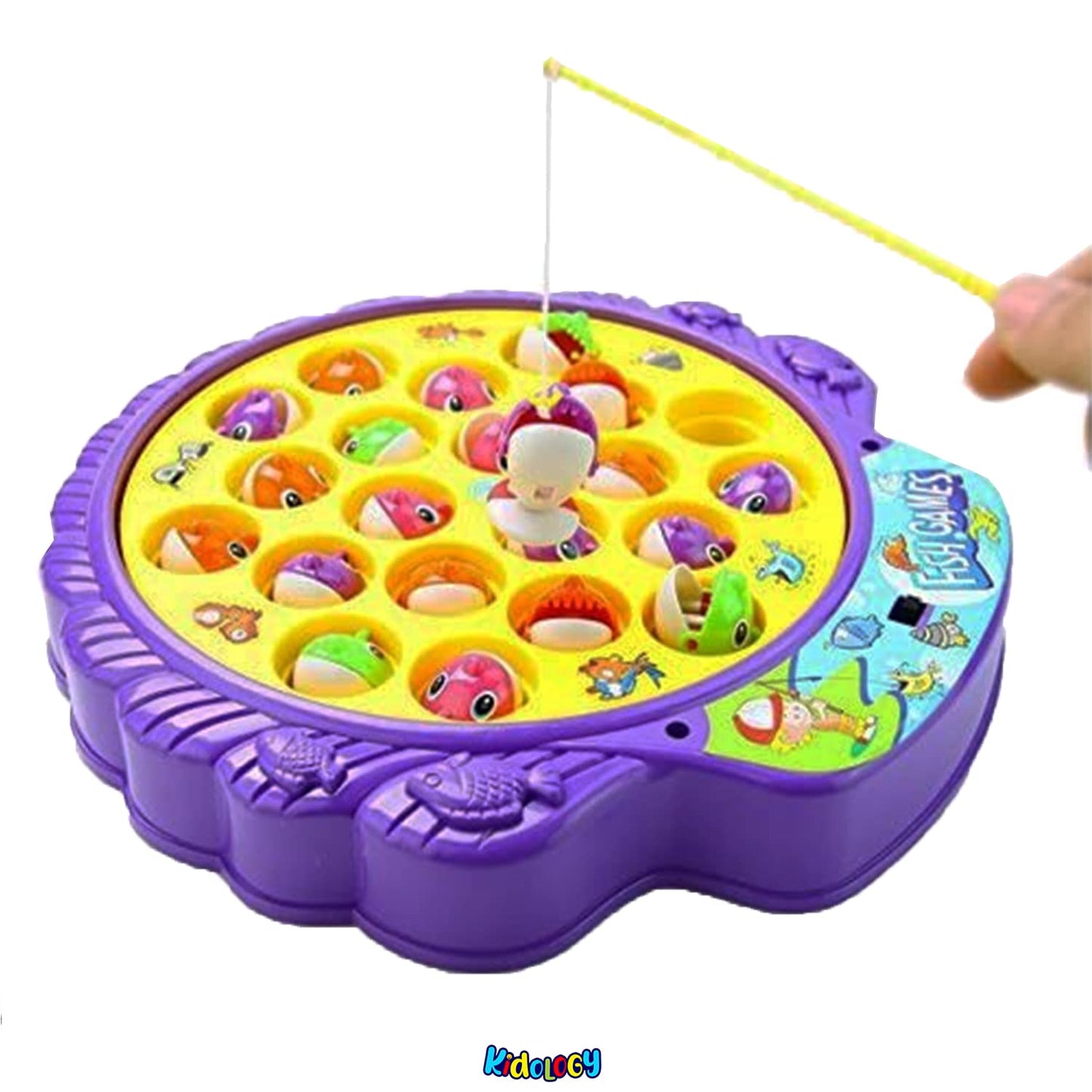Fishing Game with Rotating Board, Music Switch, and Vibrant Fish