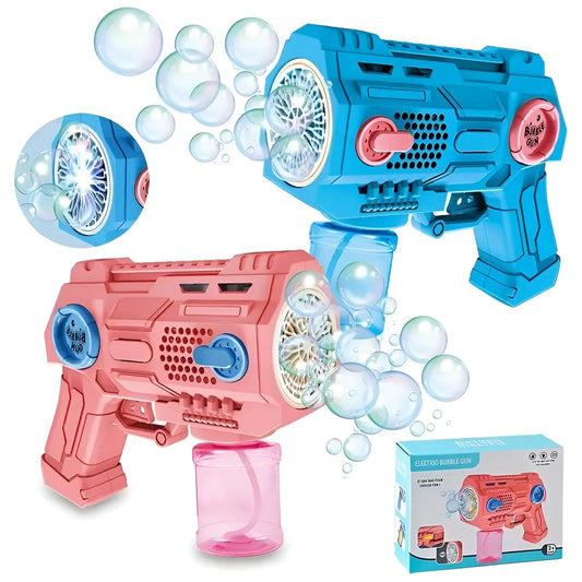 Electric Bubble Toy for Kids, 100 ml Plastic, 10-Hole Bubble Machine, Air Games