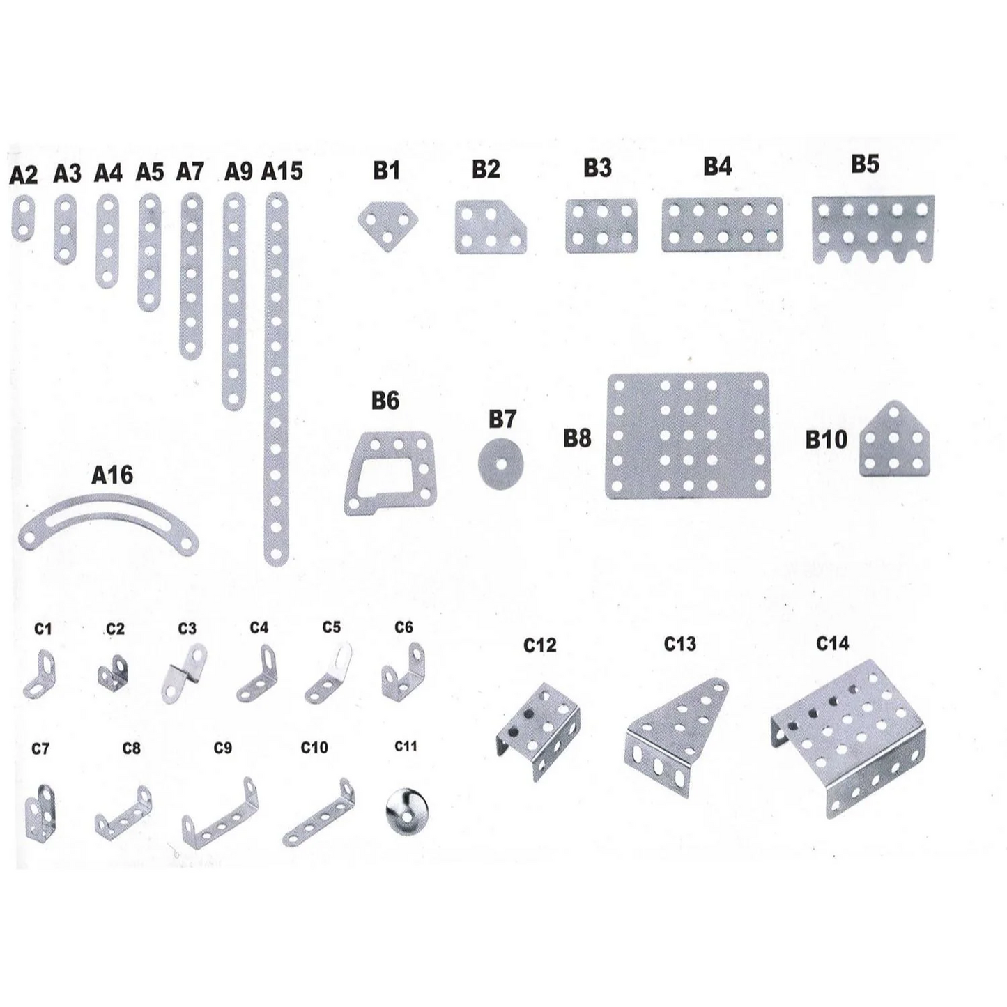 Alloy Building Block Puzzle Toys 242 Pieces- 30 Models