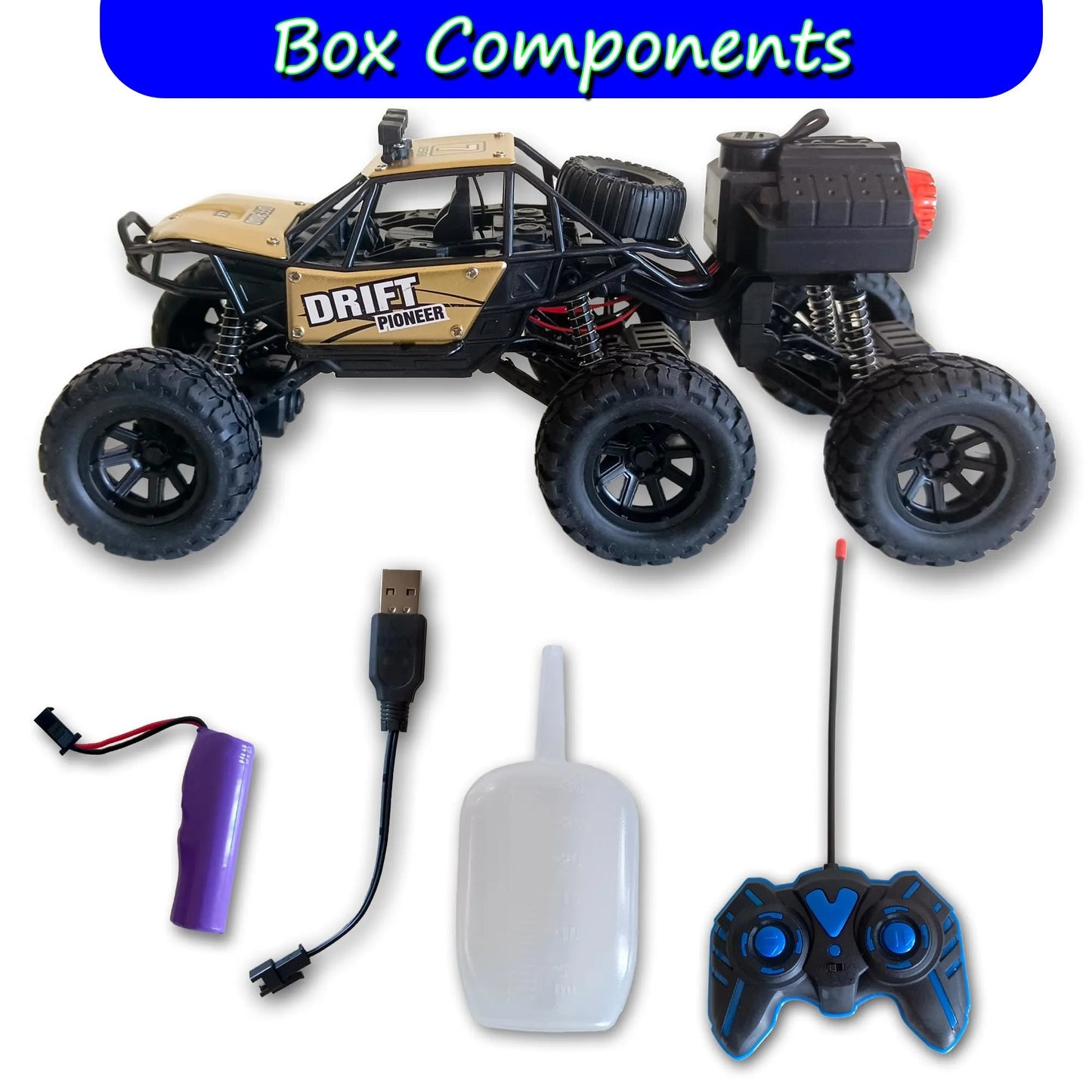 High Speed Drift RC Car Toy Spray Rock Crawler, Off Road Monster Truck