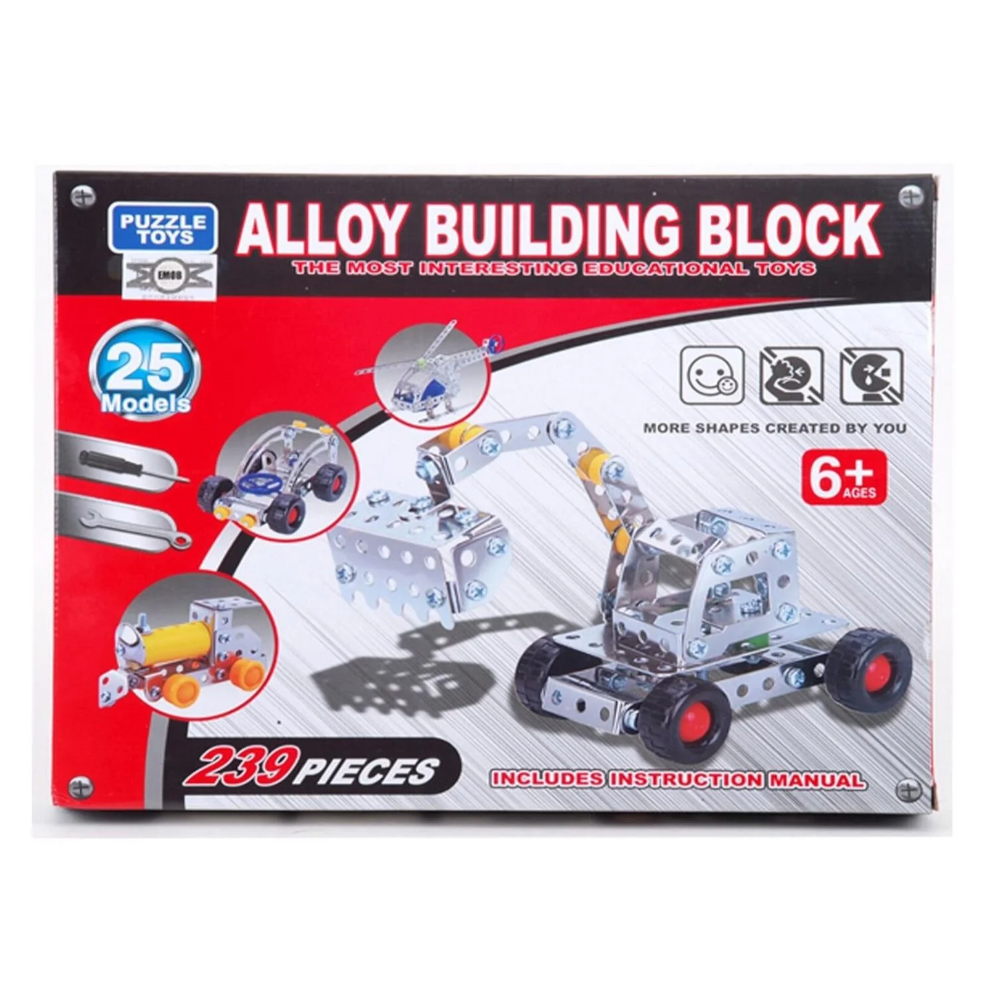 Alloy Building Block Puzzle Toys 242 Pieces- 30 Models