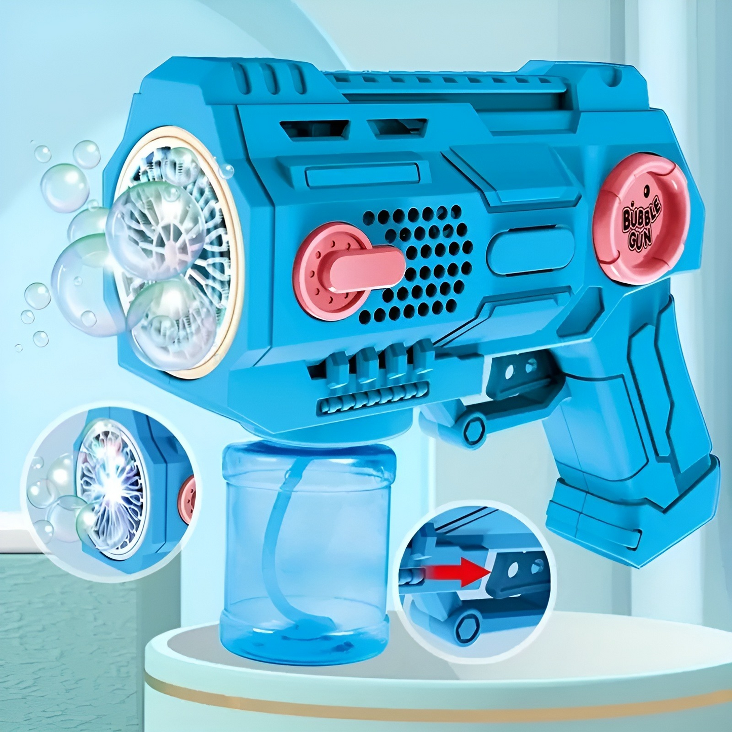 Electric Bubble Toy for Kids, 100 ml Plastic, 10-Hole Bubble Machine, Air Games