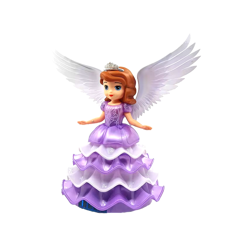 Princess Toys Fashion Dancing Doll Rotation Walking With Light Music