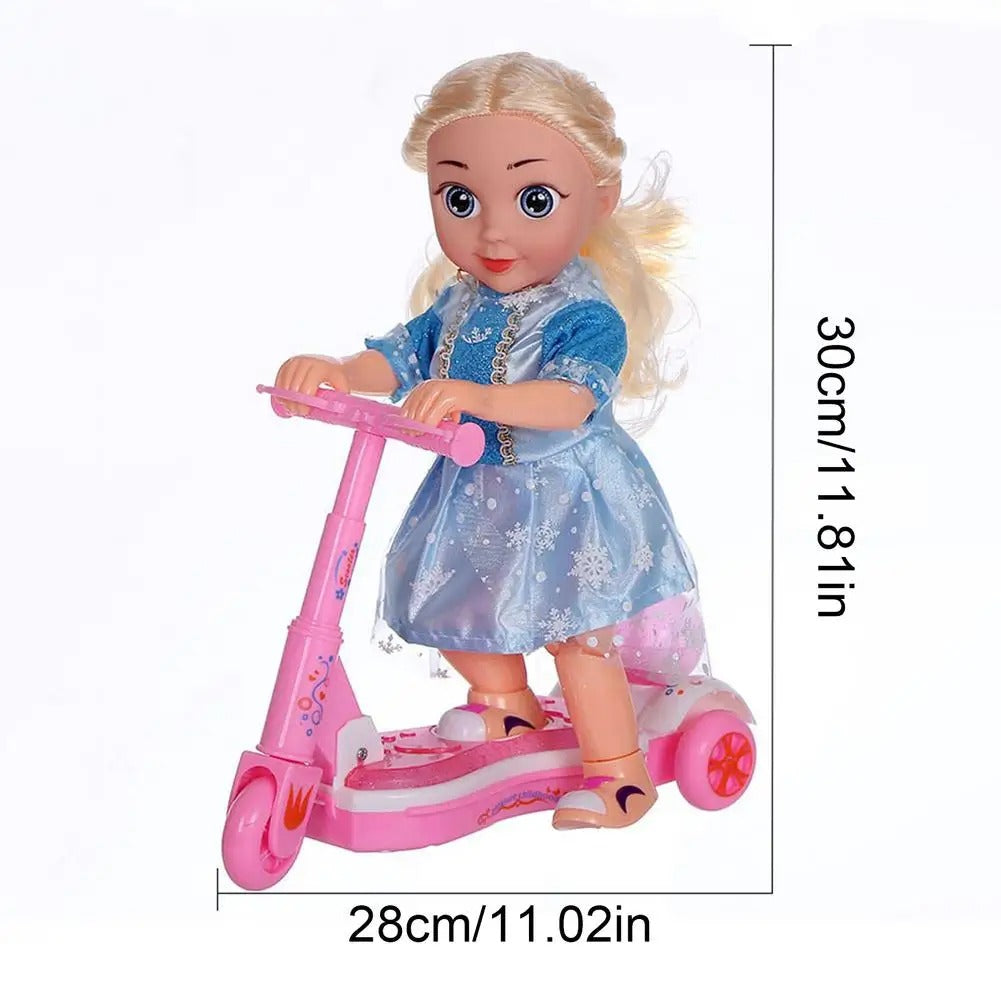 Cute Princess Doll Electric Scooter Toy With Music