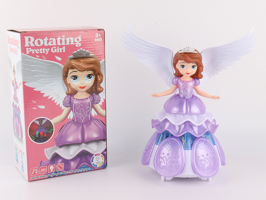 Princess Toys Fashion Dancing Doll Rotation Walking With Light Music