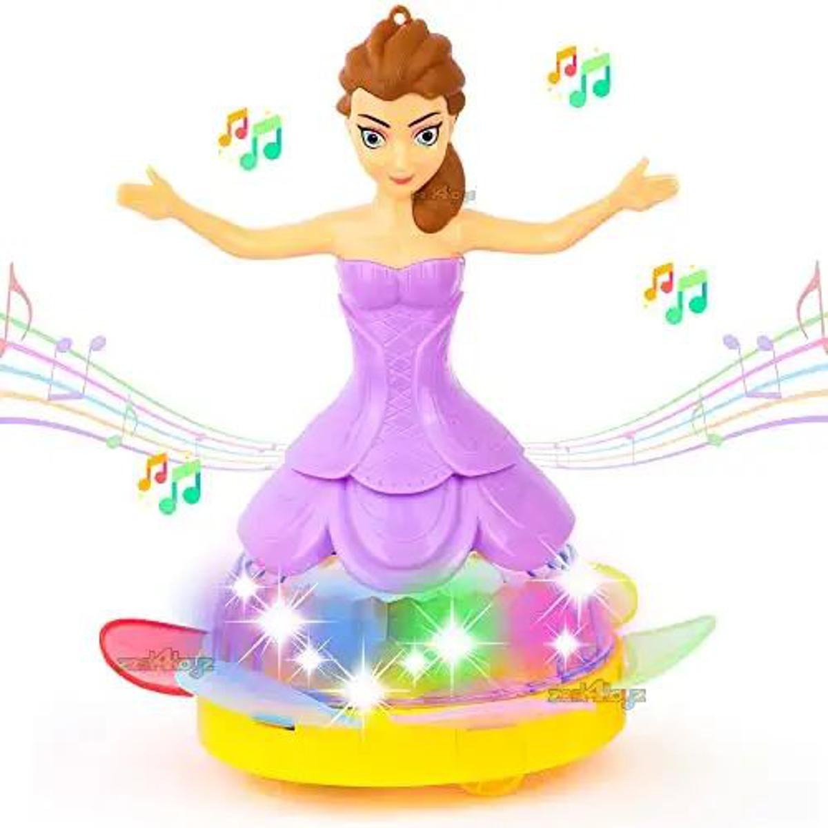 Dancing Barbie Doll Music and Flashing Lights and 360 Degree Rotating Sound