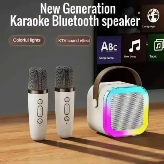 Media Croma Colorful Bluetooth Karaoke Speaker with AI Voice Changer & Wireless Mic
