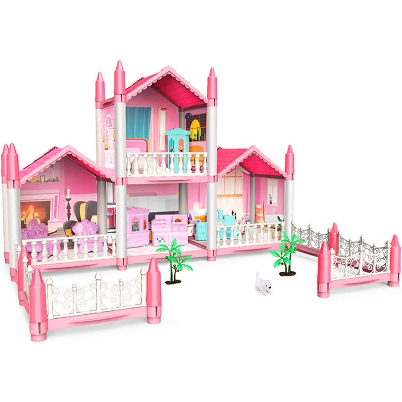 4 Rooms Doll House Villa Set For Kids