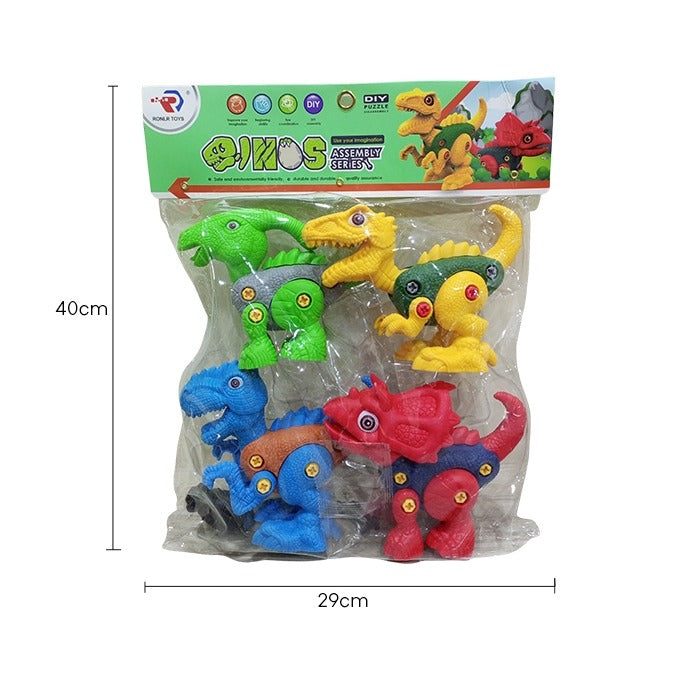 Dinos Assembly Series – 4 Pcs Dinosaur Assemble Play With Plastic Screw Driver