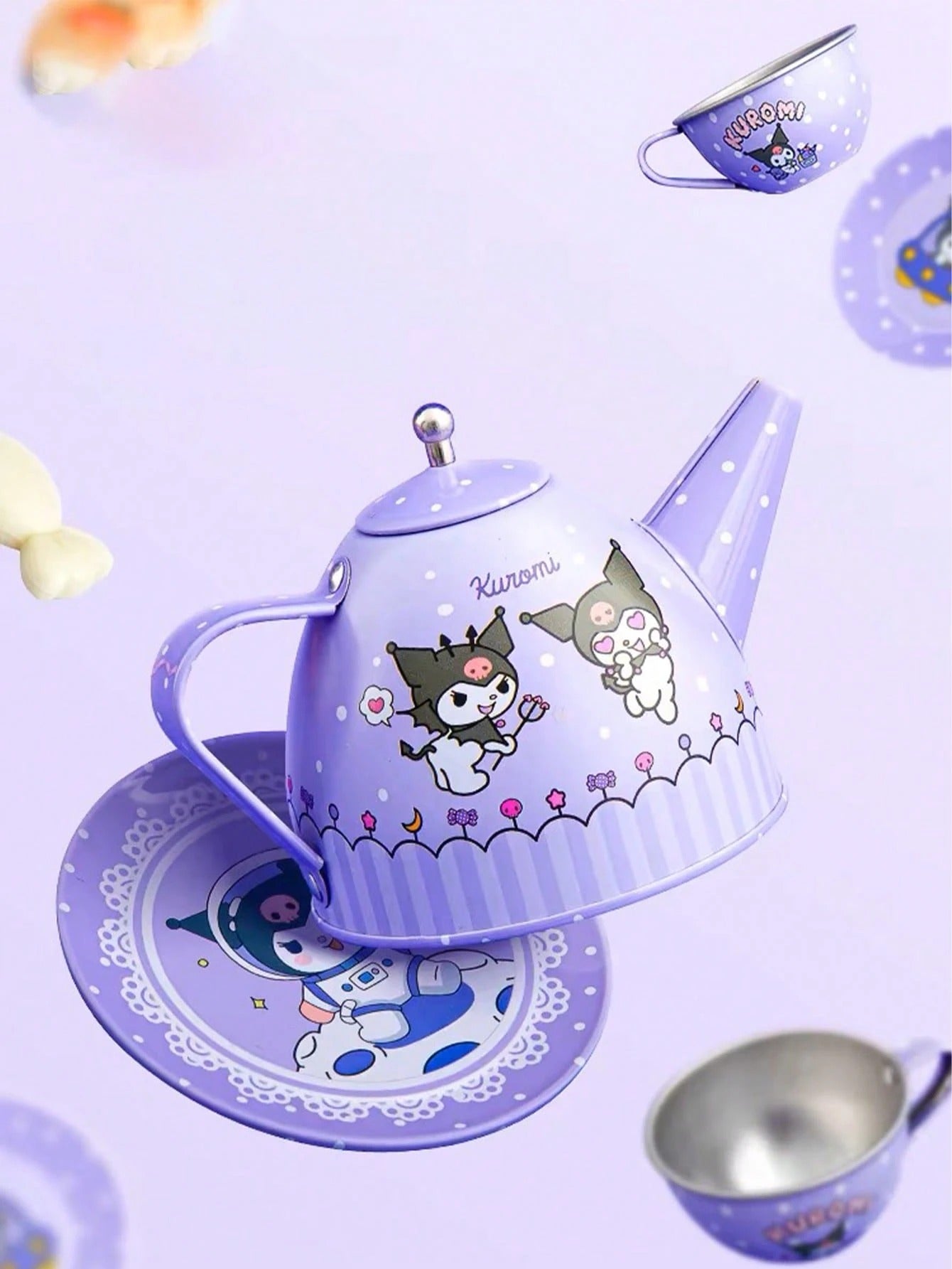 Tea Party Set,16PCS Kids Tea Party Set Tin Teapot Cup