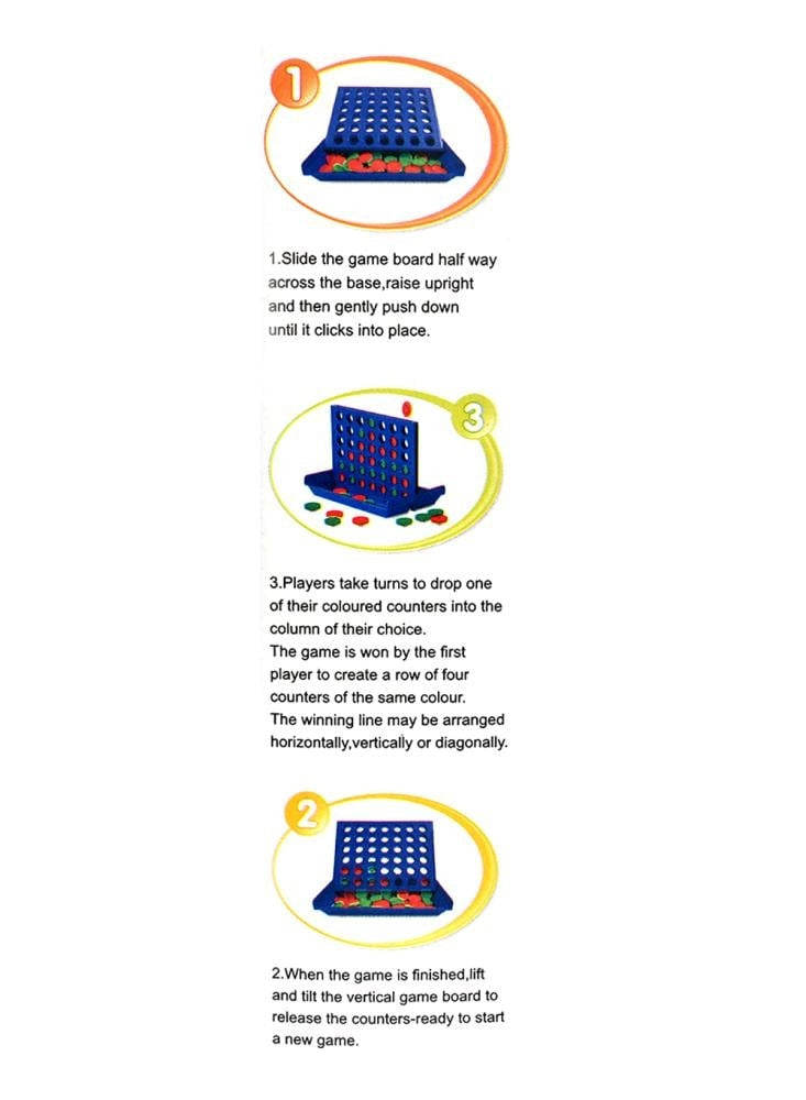 Connect Four-4 in the line Four-4 in a row - Board Puzzle Game for Children Adults, Educational Plastic Challenging Toy