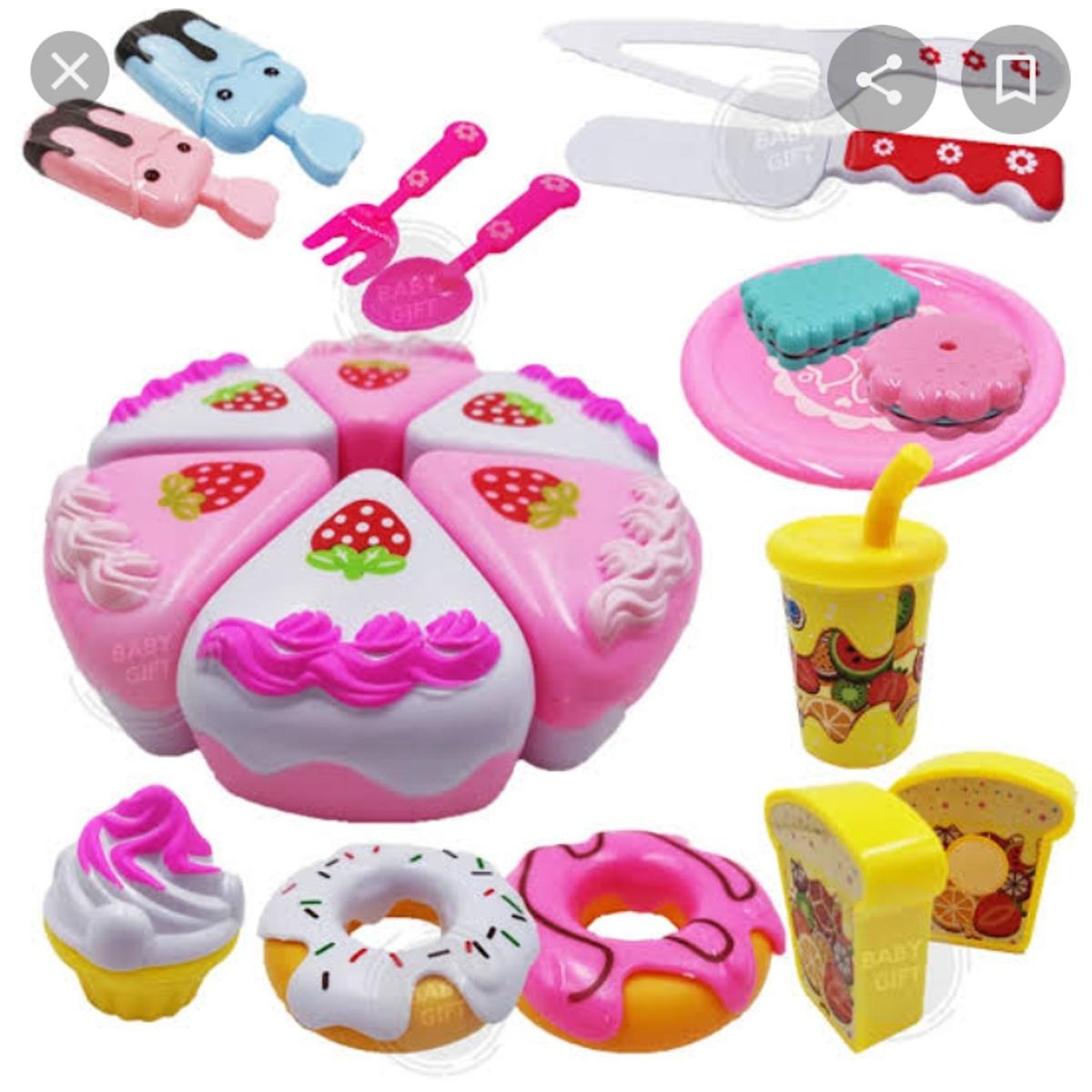 Kids Kitchen Toys DIY Cutting Birthday Cake