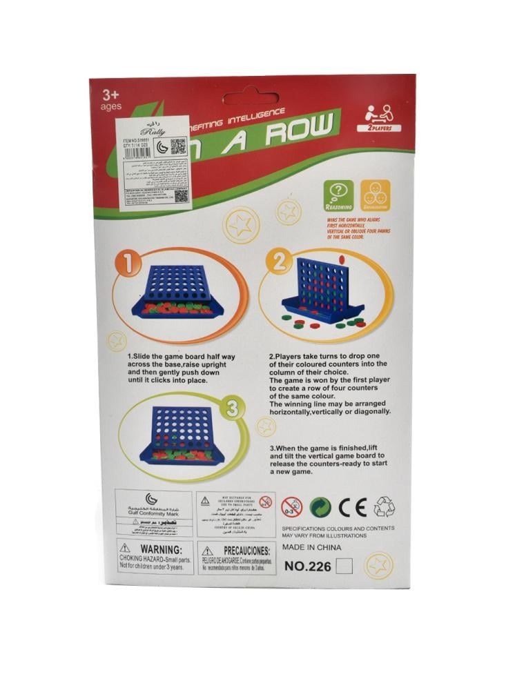 Connect Four-4 in the line Four-4 in a row - Board Puzzle Game for Children Adults, Educational Plastic Challenging Toy