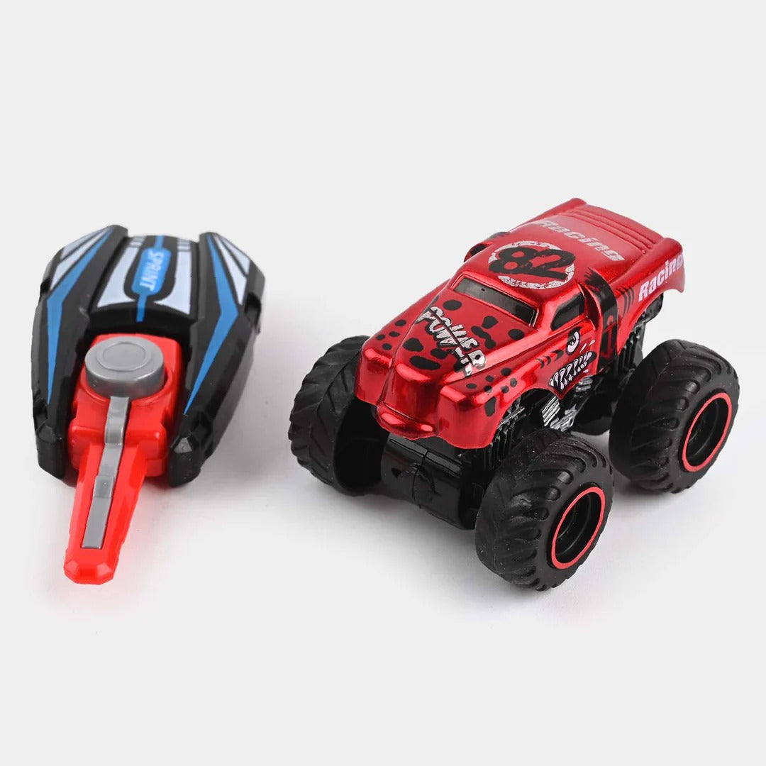 HOT WHEEL MONSTER TRUCK PACK OF 4 WITH REMOTE LAUNCHER