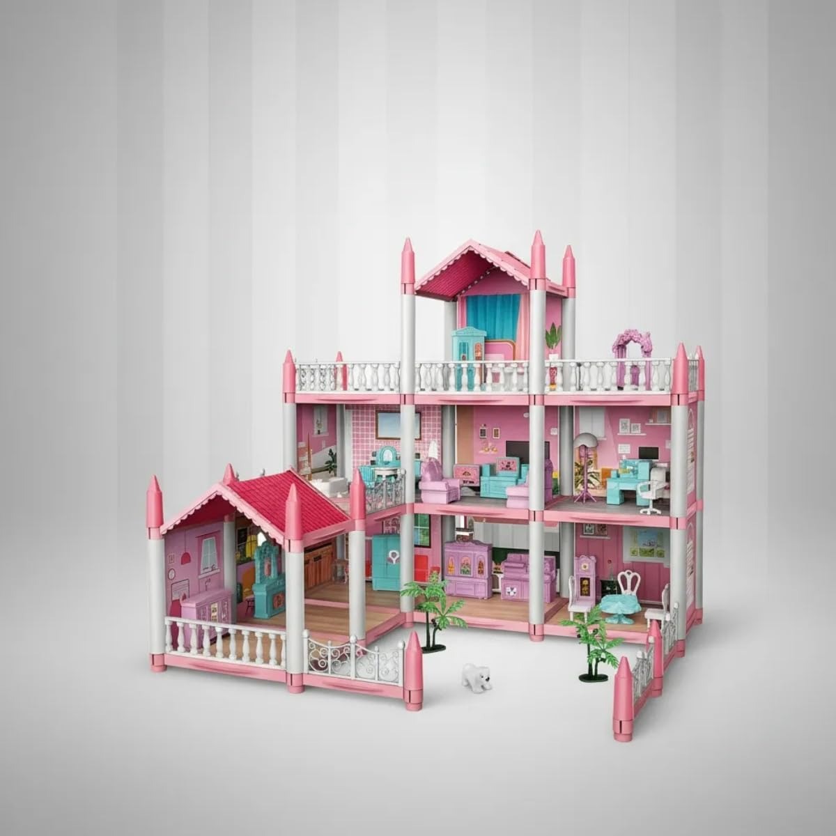 4 Rooms Doll House Villa Set For Kids