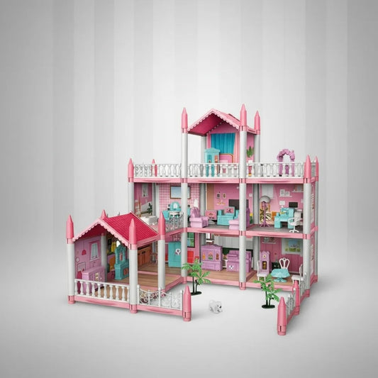 4 Rooms Doll House Villa Set For Kids