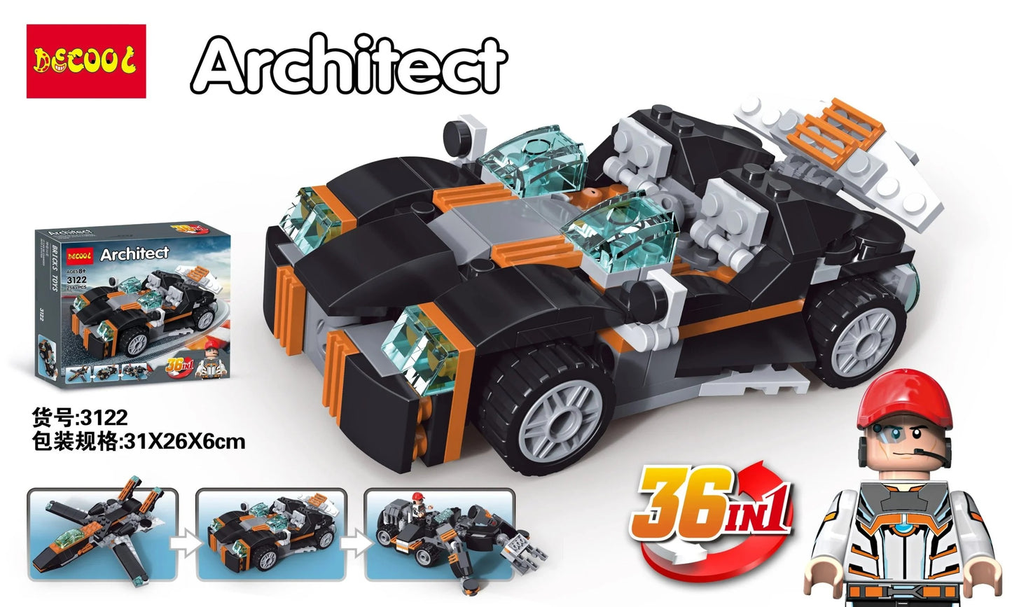Building Blocks 36 in 1 Robot 256 Pieces Compatible with Lego Bricks